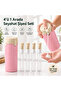 Travel Kit - Makeup Serum Toothpaste Shampoo Hand Cream Travel Box - 4 Compartment Travel Liquid Dispenser Bottle Set - Pink