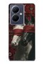 Vivo V29 Lite 5g Compatible Transparent Phone Case with Carpet Background and Horse Artistic Pattern