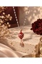 Cappadocia Silver Color Necklace with Balloon Figure - Red Enamel Hot Air Balloon Necklace - 3