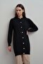 Gold buttoned long knit cardigan - 4