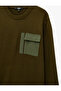 Long Sleeve Cowl Neck Knit Sweater with Flap Pockets - 3
