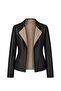 Liora Mink Black Women's Double-Sided Genuine Leather Blazer Jacket - 6