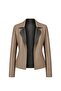Liora Mink Black Women's Double-Sided Genuine Leather Blazer Jacket - 7