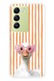 Vivo V30 Lite Compatible Transparent Phone Case with Heart and Glasses Duck Pattern