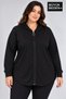 Women's Plus Size Zippered Hooded Long Oval Hem Cardigan Spr26Bhr993 - 2
