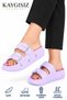 Women's Double Buckle Orthopedic Slippers Lightweight Non-Slip Sole Pool Beach and Daily Slippers - 3