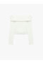 Drawstring Slim Fit Camisole Off-The-Shoulder Long Sleeve T-Shirt - 3
