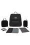 Zori Diaper Backpack 7pc-Set with Changing Mat, Wet Bag & Pouches - Black - 2
