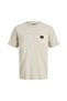 Beige Jjcleveland Solid Patchwork Crew Neck T-Shirt