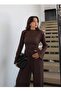 Premium Padded Corset Detailed Bat Sleeve Blouse - Wide Leg Pants 2-Piece Basic Set - 3