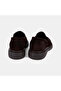 Women's Brown Metal Stud Detailed Suede Loafer - 5