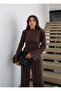 Premium Padded Corset Detailed Bat Sleeve Blouse - Wide Leg Pants 2-Piece Basic Set - 2