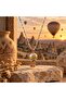 Cappadocia Balloon Figured Silver Color Necklace - Yellow Enamel Hot Air Balloon Necklace