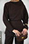Women's Tissue Collar Bat Sleeve Trouser Suit Brown - 7