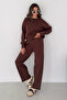 Women's Crew Neck Sweatshirt Baggy Wide Leg Sweatpants Two-Piece Set