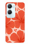 Vivo Y18 Compatible Orange Hibiscus Flower Pattern Transparent Phone Case