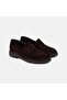 Women's Brown Metal Stud Detailed Suede Loafer