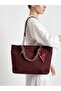Original Women's New Season Suede Leather Chain Detailed Adjustable Cross Column Strap Shoulder Bag Size:37X23 cm Rc8023 - 3