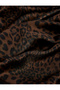 Leopard Patterned Contrast Stripe Edge Detailed Square Shawl - 3