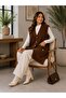 Front Buttoned Double Pocket V-Neck Women's Knitted Vest - 2