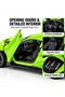 1:22 Scale Die-Cast Sports Car Model Toy with Pull-Back Action, Openable Doors, Light and Sound Effects, Detailed Interior, Collectible Vehicle for Kids-Green - 7