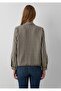 Embroidered Detail Checkered Loose Fit Women's Shirt. - 3