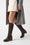 Women's Brown Flexible Knee-High Boots - 5