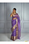 Purple Kora Organza Jacquard Saree - FFT9641-Purple-Size-0