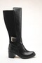 Women's Black Flexible Knee-High Boots - 3