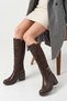 Women's Brown Flexible Knee-High Boots - 4