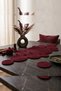 Christmas Burgundy Circle Clustered Cotton Rope Runner, Christmas Tablecloth Table Decor - 4