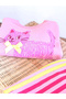 Girl's Cat Printed 100% Cotton Pink Set - 6
