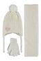 2-5 Years Old Scarf, Beanie and Glove Set - Ecru