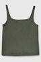 Women's Khaki 100% Cotton Slim Fit Crew Neck Undershirt - 2