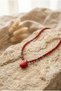 Handmade Small Round Coral Natural Stone Special Design Necklace - 4