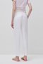 Women's White Cotton Blend Slim Fit Chino Fabric Trousers - 2