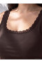 Brown Plus Size Women's Athlete with Lace Detail - 2