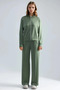 Modal Textured Zippered Sweatshirt & Ribbed Pants Set