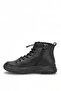26Blg310-13 Women's Genuine Leather Zippered Flat Boots Black - 3