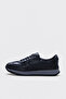 Genuine Leather and Fur Navy Blue Men's Casual Shoes 722Kma236 - 2