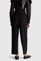 Women's Black Viscose Blend Carrot Pants with Button Detail on the Back - 3