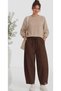 Elastic Waist, Lace-Up, Side Pocket Gabardine Fabric Shalwar Trousers