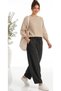 Elastic Waist, Lace-Up, Side Pocket Gabardine Fabric Shalwar Trousers - 2