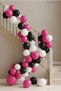 20-Piece Fuchsia Black and White Balloons Stylish Organization Baby Shower Birthday Party Celebration Decoration and Event Set - 2