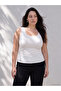Vizyon New Season White Plus Size Women's Undershirt with Lace Detail