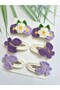 Handmade Knitted Hair Accessories Mixed Set of 6 Snap Clips (Suitable for All Age Groups)