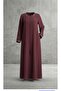 Burgundy Ethnic Pattern Detailed Long Robe - 2