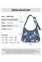 Cute Dog Dalmatian Printed Thick Gabardine Shoulder Bag with Adjustable Strap and Zipper Moon Bag - 3