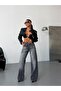 Trend Special Design Washed Effect Wide Leg Cross-Closure Baggy Denim Jeans - 5