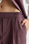 Women's Pink Viscose Blend Folded-Cuff Jogger Pants - 6